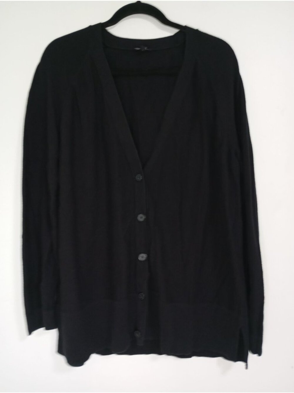Talbots Cardigan Sweater Size XL Cotton blend Black Button-Front
